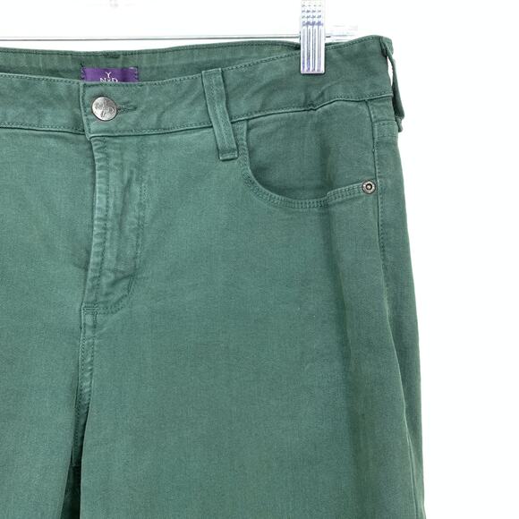 NYDJ Bootcut Jeans Womens Size 12 Stretch Cotton Dark Green Brushed Sateen - Picture 3 of 7